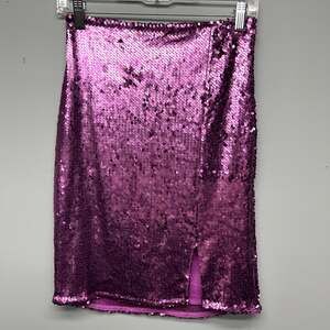 EFIAN Vintage Purple Sequin Mini Skirt Women Medium Party Event Evening Festival